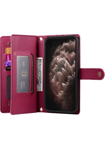 IPhone 11 Için Flip Case Pro Max Iş Crossbody Kayış Standı Cüzdan (Yurt Dışından)