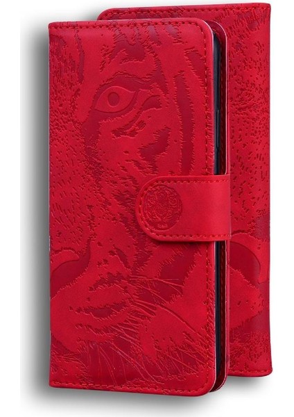 IPhone 13 Için Flip Case Pro Max Deri Cüzdan Kabartmalı Sevimli Kaplan (Yurt Dışından)