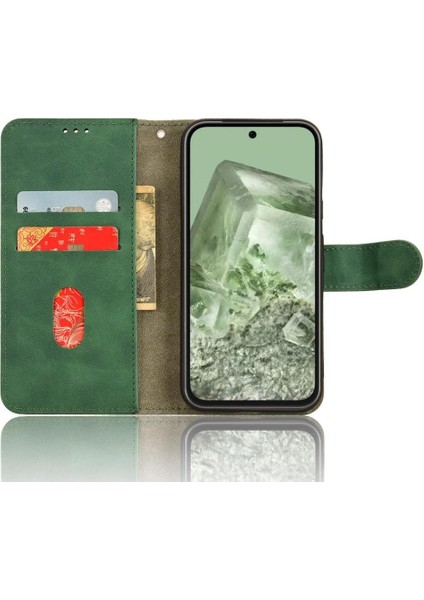 Google Piksel 8A Pu Deri Kickstand Yan Toka Cüzdan Için Flip Case (Yurt Dışından)