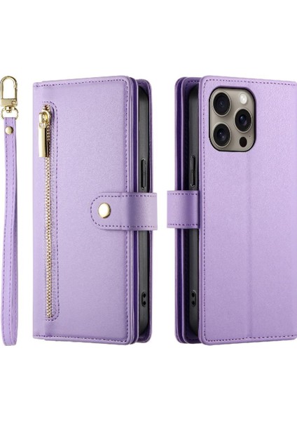 IPhone 16 Için Flip Case Pro Max Çok Fonksiyonlu Cüzdan Crossbody Kayış (Yurt Dışından)