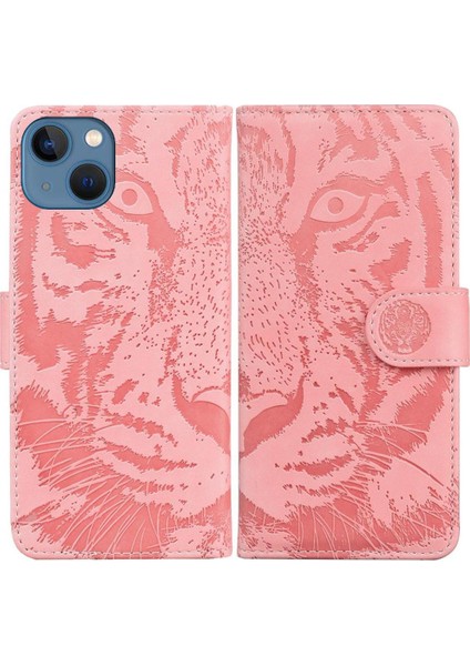 IPhone 14 Için Flip Case Artı Kabartmalı Sevimli Kaplan Kickstand Koruyucu (Yurt Dışından)