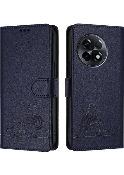 Oneplus 11R 5g Için Kılıf Cüzdan Kapak Çevirin Kart Yuvası Tutucu Kickstand Kedi (Yurt Dışından)