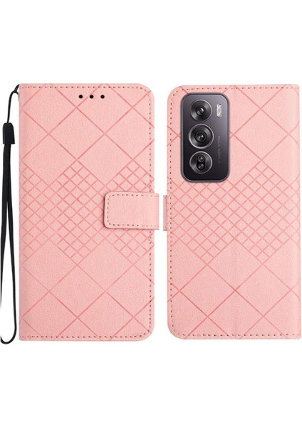 Oppo RENO12 Için Flip Case El Kayışı Manyetik Pu ile 5g Kart Yuvası Standı (Yurt Dışından)