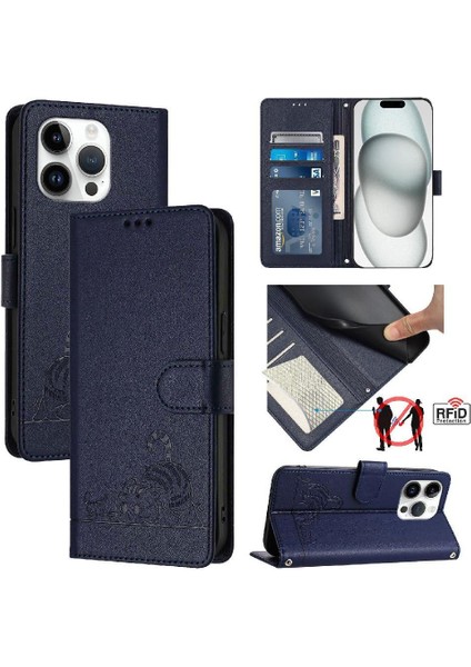 IPhone 13 Için Kılıf Pro Max Cüzdan Kapak Çevirin Kart Yuvası Tutucu Kickstand (Yurt Dışından)