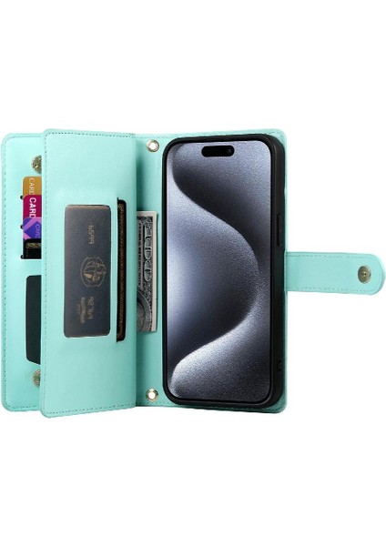 IPhone 15 Pro Için Flip Case Crossbody Kayış Cüzdan Çok Fonksiyonlu Standı (Yurt Dışından) fiyatları