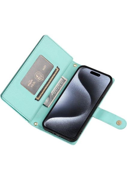 IPhone 15 Pro Için Flip Case Crossbody Kayış Cüzdan Çok Fonksiyonlu Standı (Yurt Dışından) fırsatları