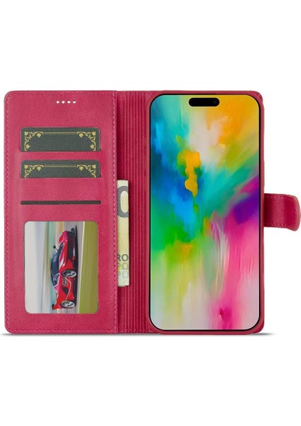 Tutucu Kart Yuvaları Cüzdan Buzağı Doku ile IPhone 16 Pro Max Için Kılıf (Yurt Dışından)