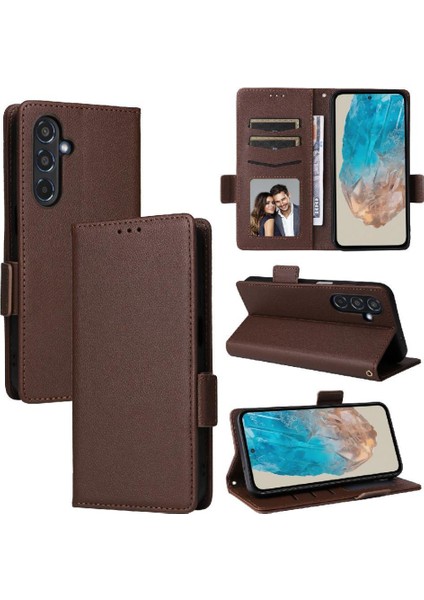 Samsung Galaxy M35 5g Pu Deri Manyetik Yan Toka Kart Için Flip Case (Yurt Dışından)