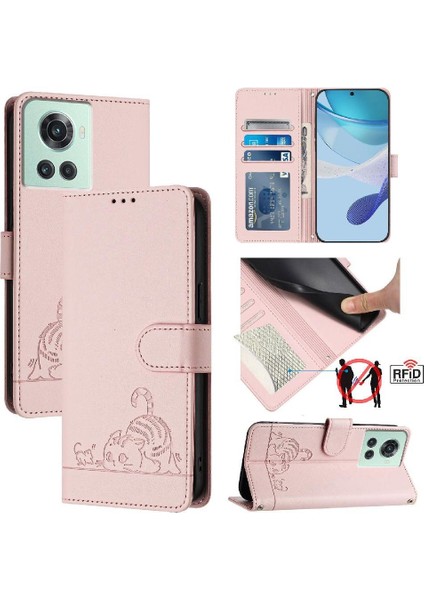 Oneplus 10R Kedi Rfıd Cüzdan Kapak Çevirin Kart Yuvası Tutucu Kickstand (Yurt Dışından) indirimleri