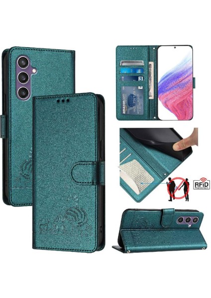Samsung Galaxy S24 Artı Cüzdan Kapak Çevirin Kart Yuvası Tutucu Kedi (Yurt Dışından)