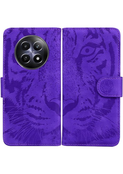 Realme 12 5g Kabartmalı Sevimli Kaplan Deri Cüzdan Kickstand Için Flip Case (Yurt Dışından)