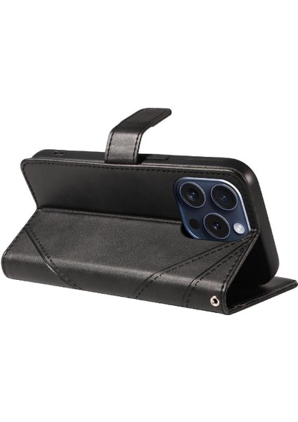 Elmas Dikiş Deri ile IPhone 15 Pro ve Kart Yuvası Için Flip Case (Yurt Dışından) fırsatları