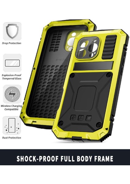 IPhone 16 Pro 360 Için Metal Kasa Tam Vücut Koruyucu Kapak Cam Ekran (Yurt Dışından) modelleri