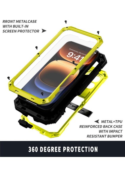 IPhone 16 Pro 360 Için Metal Kasa Tam Vücut Koruyucu Kapak Cam Ekran (Yurt Dışından) indirimleri