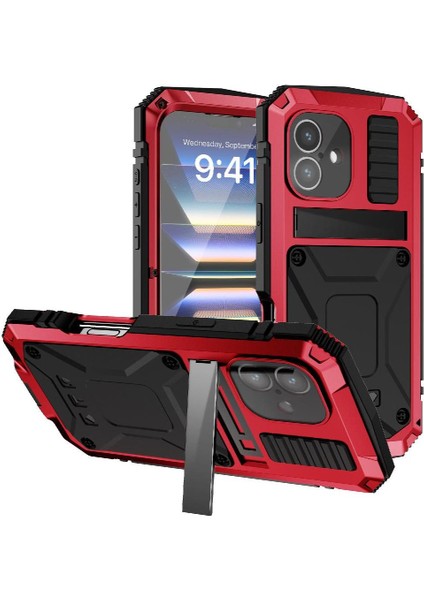 IPhone 16 Için Metal Kasa Withkickstand 360 Tam Vücut Koruyucu Kapak (Yurt Dışından)