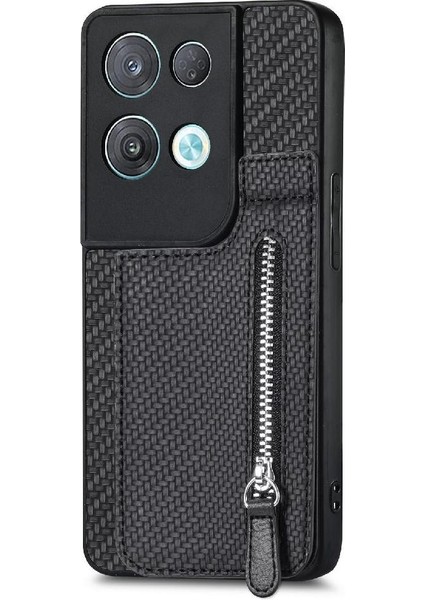 Oppo Oppo 8 Pro 5g Için Kılıf Fermuar Standı Cüzdan Crad Yuvası Manyetik Araba (Yurt Dışından)
