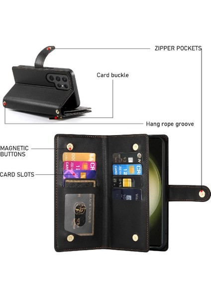 Samsung Galaxy S23 Ultra Crossbody Kayış Cüzdan Iş Için Flip Case (Yurt Dışından) indirimleri