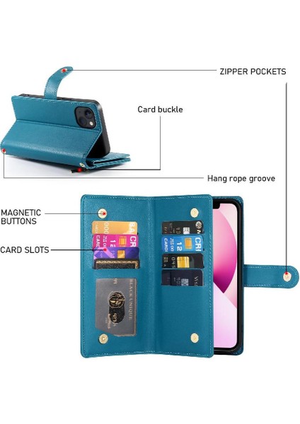 IPhone 13 Iş Cüzdan Standı Crossbody Askısı Için Flip Case (Yurt Dışından) indirimleri