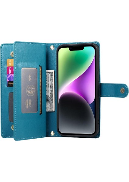 IPhone 14 Için Flip Case Çok Fonksiyonlu Iş Crossbody Kayış Cüzdan (Yurt Dışından) indirimleri