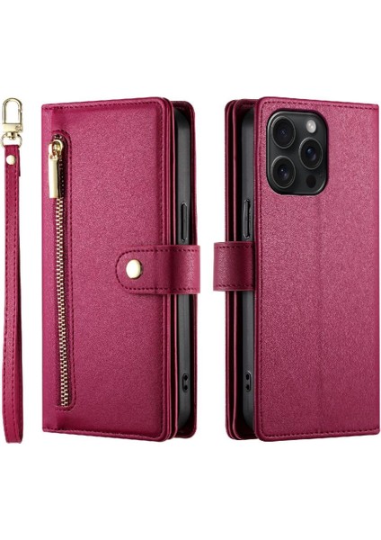 IPhone 15 Için Flip Case Pro Max Crossbody Kayış Standı Çok Fonksiyonlu (Yurt Dışından)