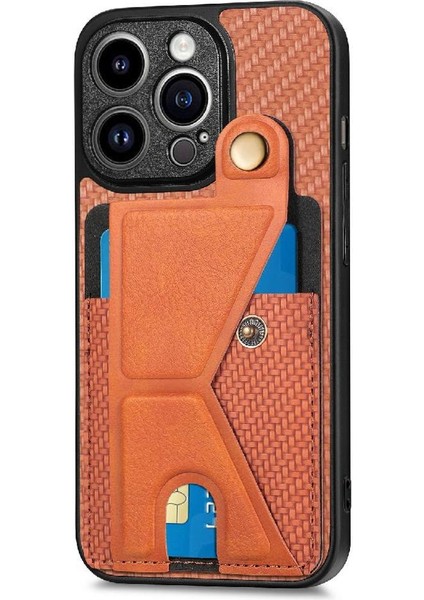 IPhone 13 Için Kılıf Pro Max Manyetik Tasarım Standı Fonksiyonu Kart Sahibi (Yurt Dışından)