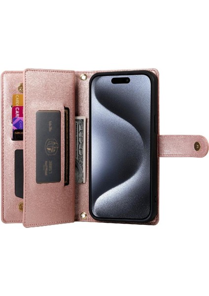 IPhone 15 Pro Için Flip Case Crossbody Kayış Cüzdan Çok Fonksiyonlu Standı (Yurt Dışından) fiyatları