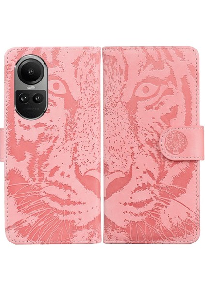 Oppo Oppo 10 Pro 5g Için Flip Case Kabartmalı Sevimli Kaplan Kickstand Koruyucu (Yurt Dışından)