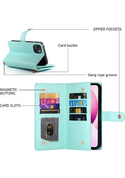 IPhone 13 Iş Cüzdan Standı Crossbody Askısı Için Flip Case (Yurt Dışından) modelleri