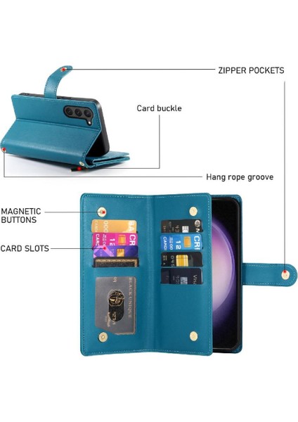 Samsung Galaxy S23 Çok Fonksiyonlu Cüzdan Crossbody Kayış Için Flip Case (Yurt Dışından) modelleri