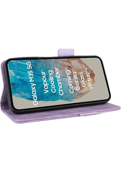 Toka ile Samsung Galaxy M35 Manyetik Cüzdan Kart Tutucu Için Flip Case (Yurt Dışından)