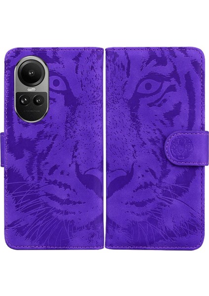 Oppo Oppo 10 Pro 5g Için Flip Case Kabartmalı Sevimli Kaplan Kickstand Koruyucu (Yurt Dışından)
