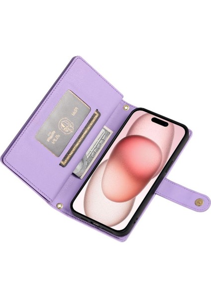 IPhone 15 Için Flip Case Çok Fonksiyonlu Iş Standı Crossbody Kayış (Yurt Dışından) indirimleri