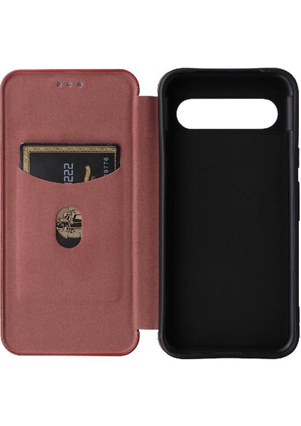 Kart Sahibi ile Google Piksel 8A Manyetik Karbon Fiber Için Flip Case (Yurt Dışından) indirimleri
