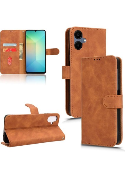 Samsung Galaxy A06 Kickstand Cüzdan Yan Toka Pu Kart Için Flip Case (Yurt Dışından)