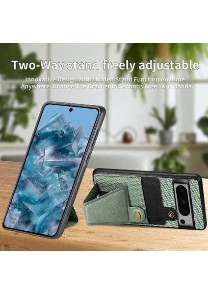 Google Pixel 8 Pro Manyetik Tasarım Kart Sahibi Braketi Standı Için Kılıf (Yurt Dışından)