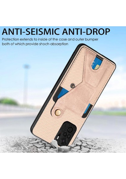 Xiaomi Redmi Not 10 Için Kılıf 4g Standı Fonksiyonu Cardholder Manyetik Tasarım (Yurt Dışından) modelleri