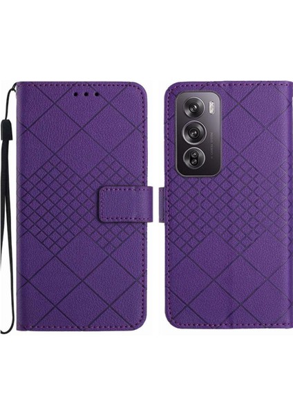 Oppo RENO12 Için Flip Case El Kayışı Manyetik Pu ile 5g Kart Yuvası Standı (Yurt Dışından)