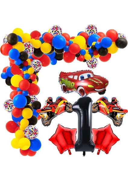 Yaş,yarış Araba Motorsiklet Temalı Doğum Folyo Balon Seti Doğum Günü Süsü