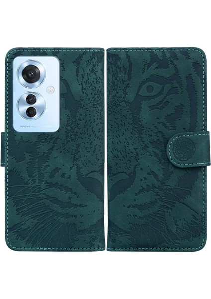 Oppo Oppo 11F 5g Için Flip Case Deri Cüzdan Kabartmalı Sevimli Kaplan (Yurt Dışından)