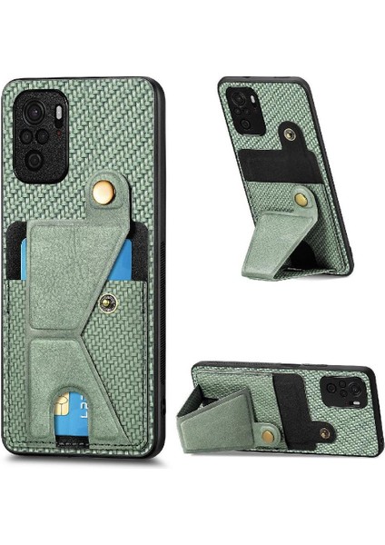 Xiaomi Redmi Not 10 Için Kılıf 4g Standı Fonksiyonu Cardholder Manyetik Tasarım (Yurt Dışından)