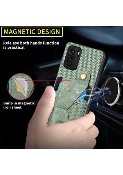 Xiaomi Redmi Not 10 Için Kılıf 4g Standı Fonksiyonu Cardholder Manyetik Tasarım (Yurt Dışından) modelleri
