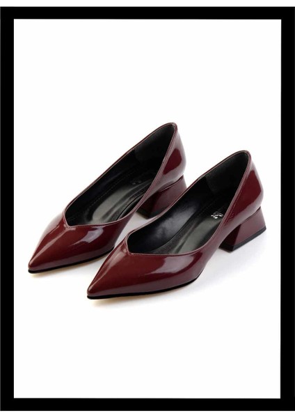 Bordo Rugan Kadın Klasik Topuklu Ayakkabı K01992112008