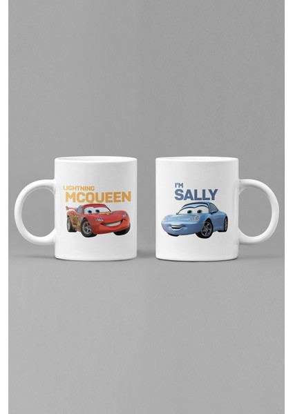 Mcqueen & I'm Sally Cars Filmi 2'li Sevgili/çift/arkadaş Kupa Bardak Seti