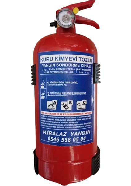 2kg Araç Yangın Tüpü 4 Yıl Garantili