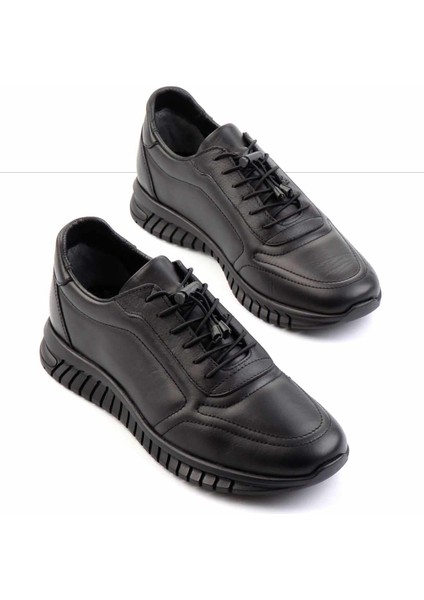 Siyah Napa Hakiki Deri Erkek Casual Ayakkabı E01018025543