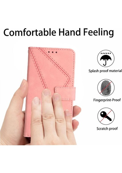 Oppo RENO12 5g Yumuşak Pu Deri Dikiş Kabartmalı Deri Cüzdan (Yurt Dışından) modelleri