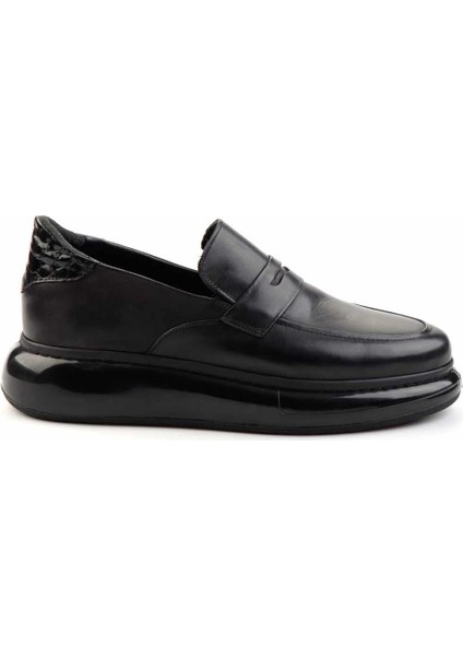 Siyah Napa Hakiki Deri Erkek Loafer Ayakkabı E01323067043