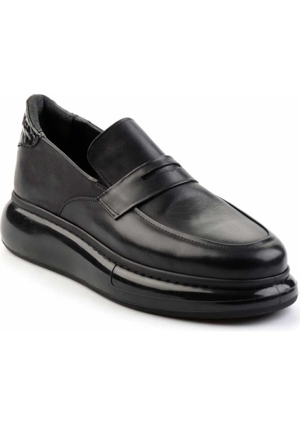Siyah Napa Hakiki Deri Erkek Loafer Ayakkabı E01323067043