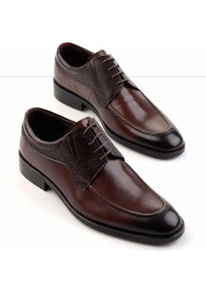 Kahve Hakiki Deri Erkek Klasik Ayakkabı E01630301803