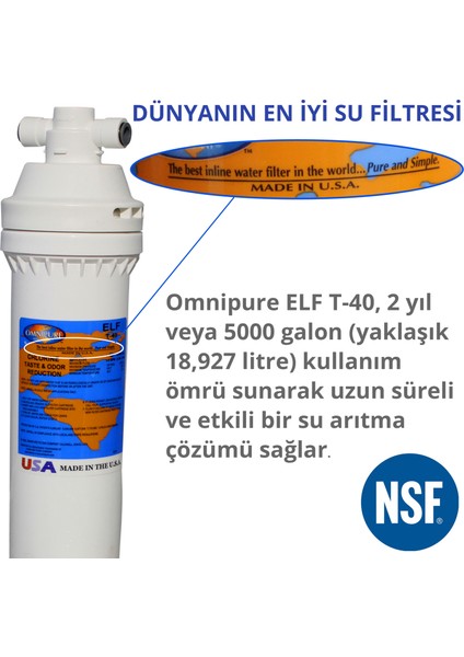 Omipure Elf Premium Karbon + Reçine Su Arıtma Filtresi